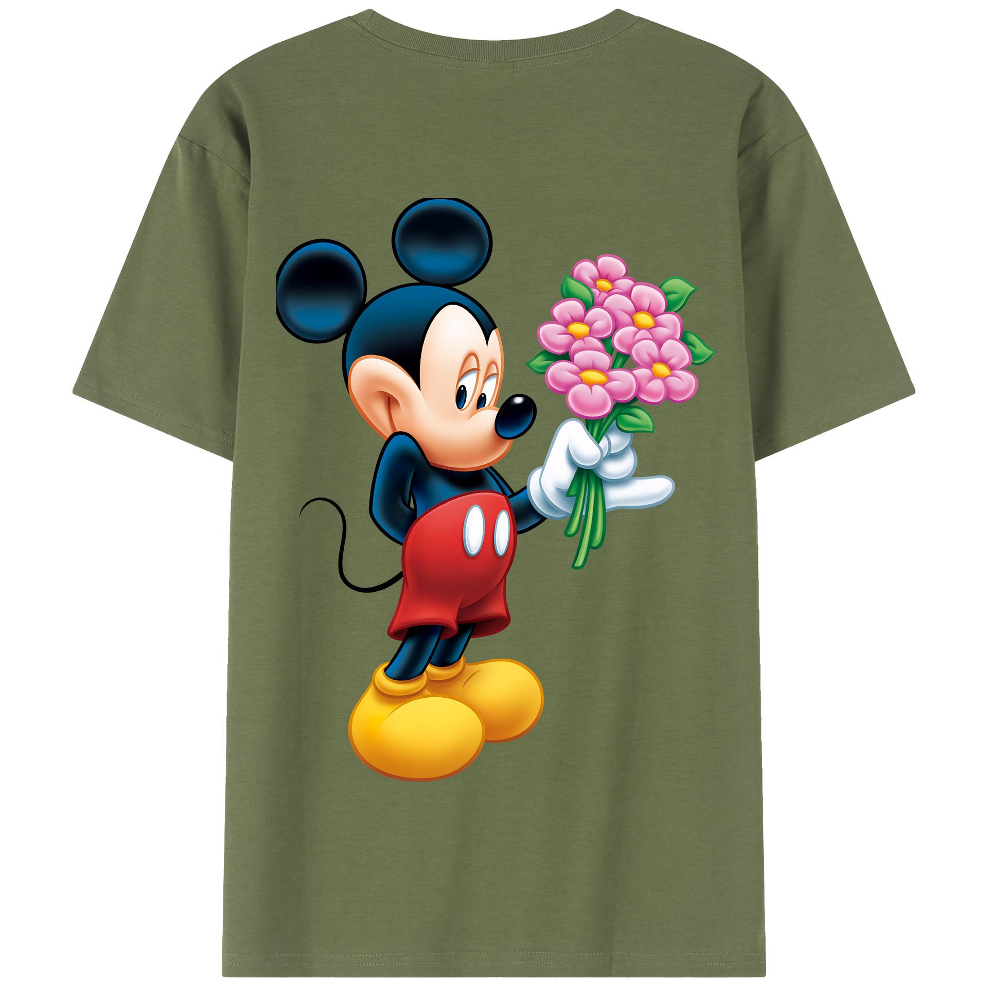 （画像用） ミッキーマウス Mickey Mouse 綿100％半袖Tシャツ（背面プリント）